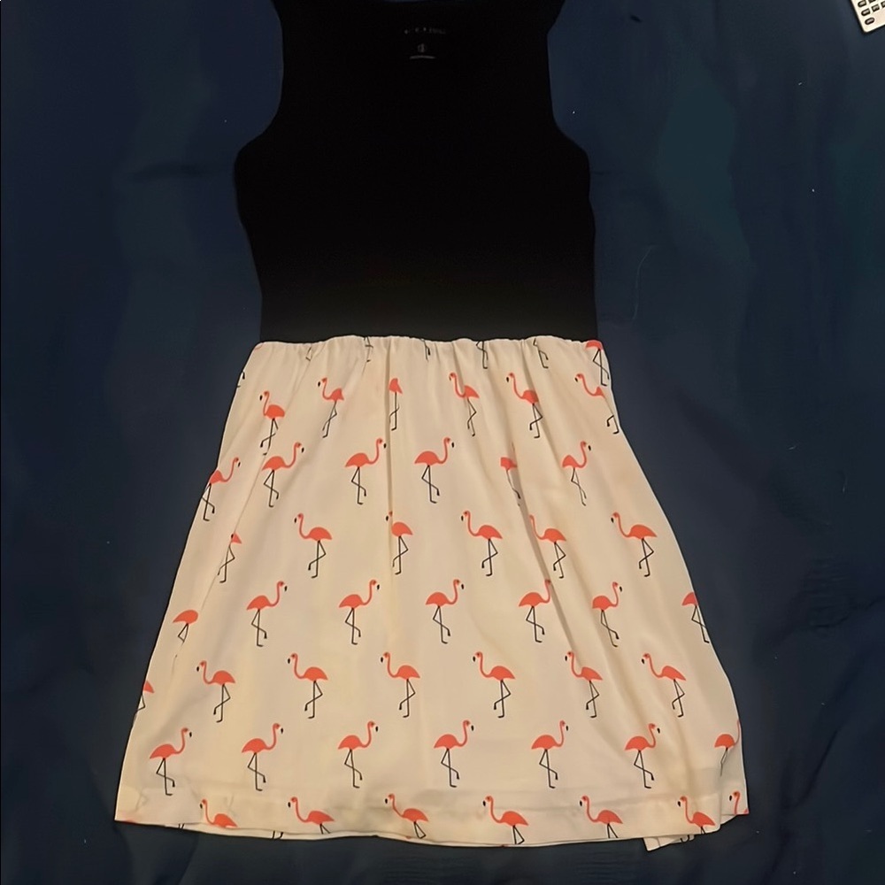 Black and Pink Flamingo Sleeveless Sundress